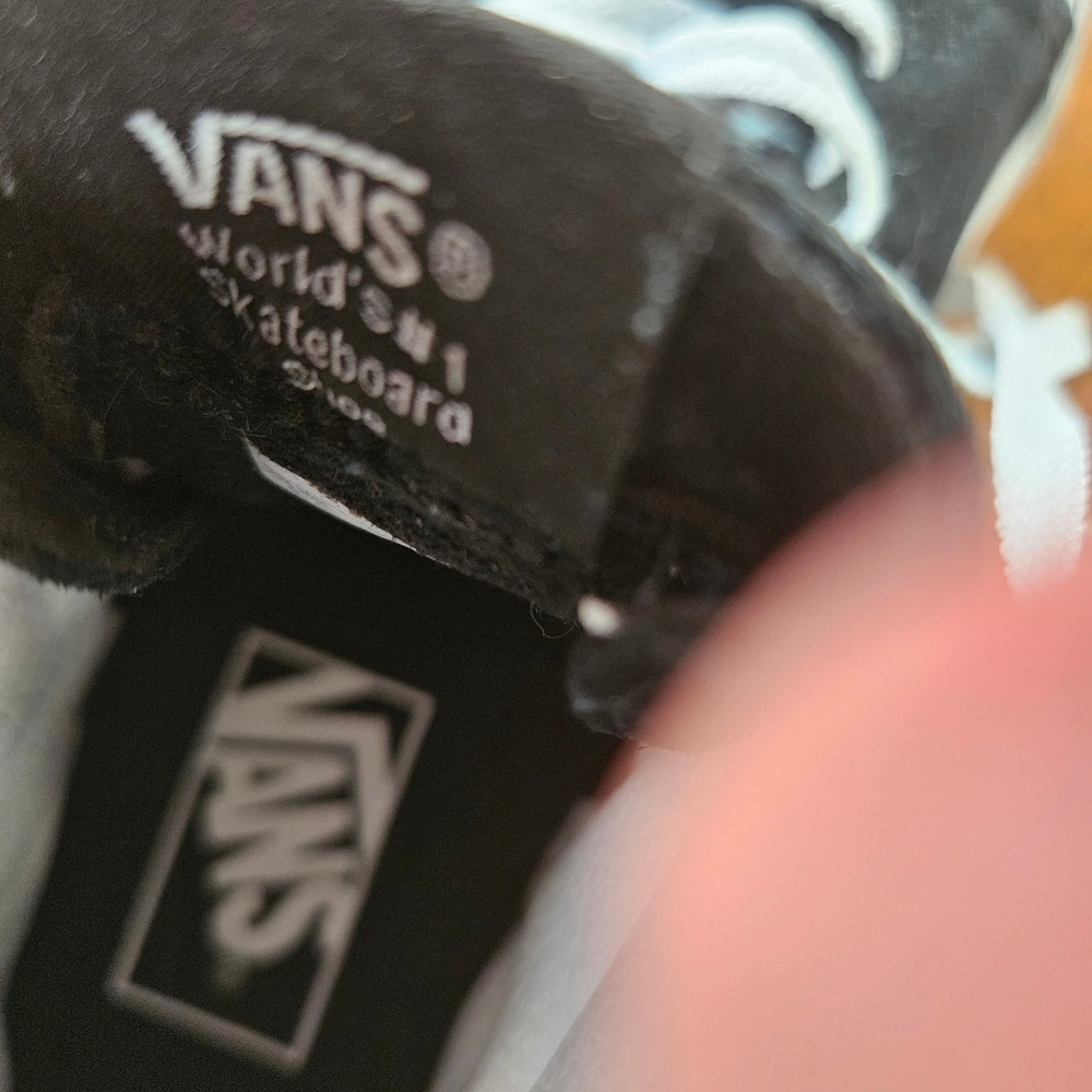 Vans Sk8-Hi Rainbow Iridescent Checkered High‎ Top Sneakers Black Suede Womens 7 - Picture 3 of 9